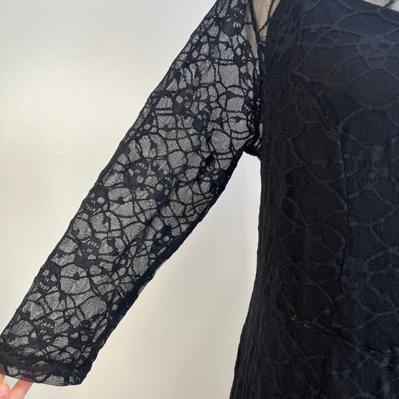 Tripp NYC Skull Lace Dress Black Knee Length Mini - Picture 5 of 11